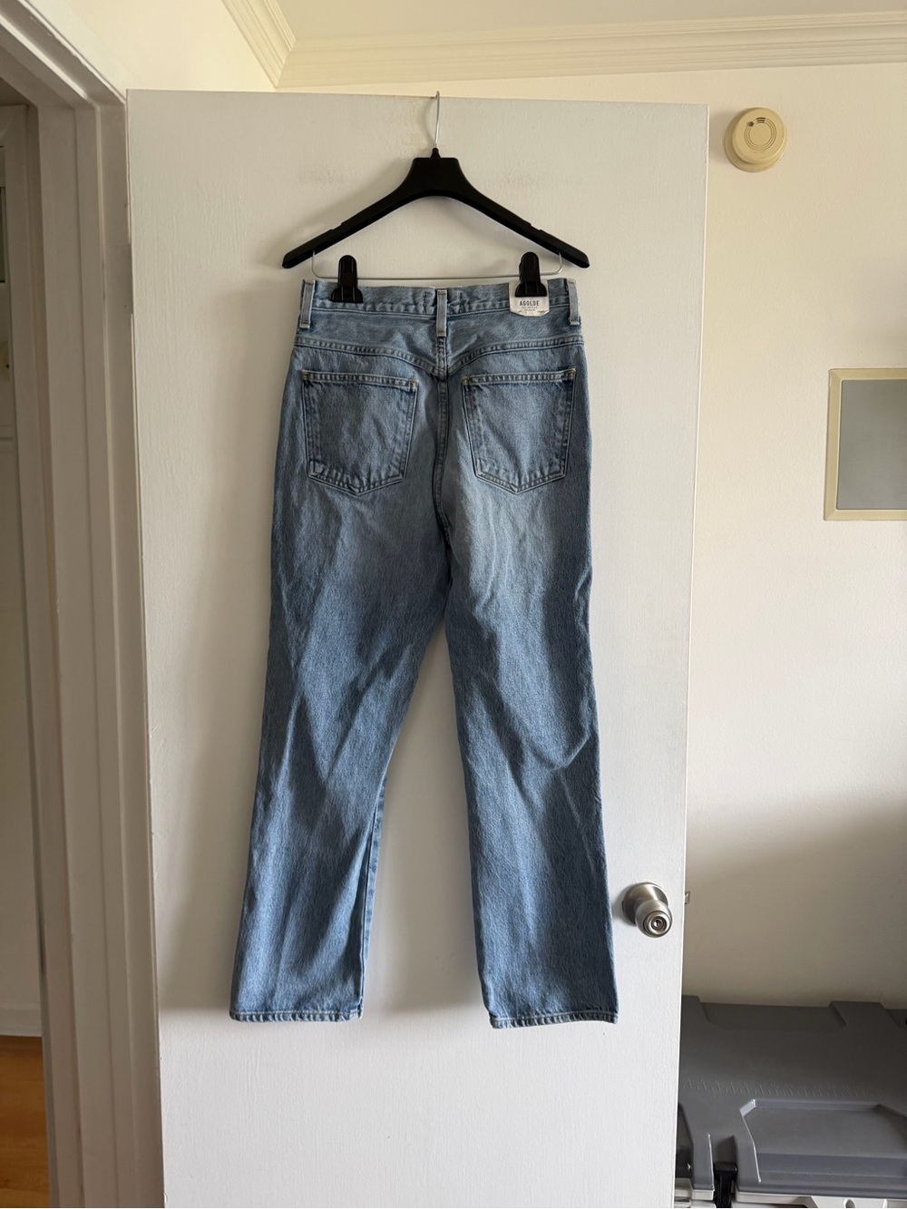 AGOLDE Lightwash Blue Denim Designer Straight Leg Pinch Waist Jeans size 27 - Picture 4 of 8